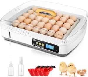 Sailnovo 35-56 Egg Incubator, Automatic Egg Turning and Humidity Display Temperature Control, Sprinkler bottle. Capacity: 35 eggs